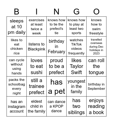 Chill & Relax Bingo Card