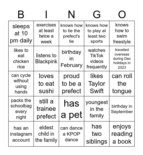 Chill & Relax Bingo Card