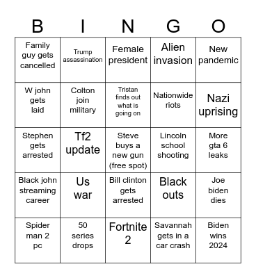 2024 Bingo For Luis Bingo Card