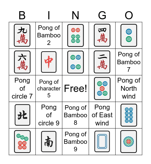 Mahjong Bingo Card