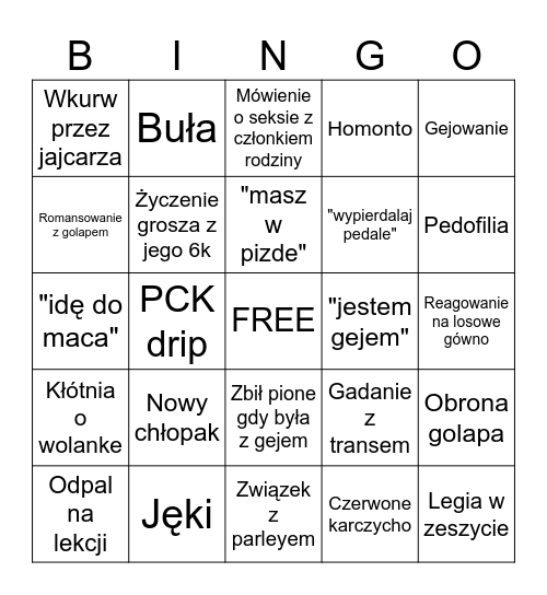 Bingo sokola Bingo Card