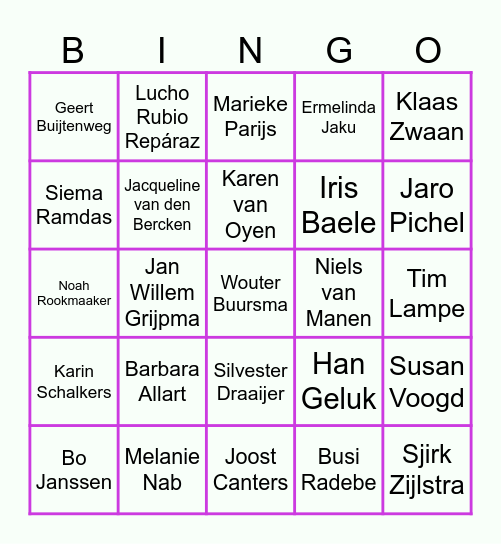Colleague Connections Challenge Bingo Card