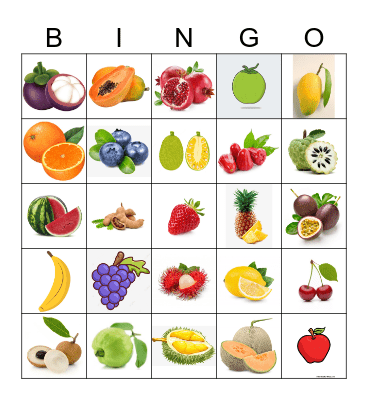 Fruits Bingo Card