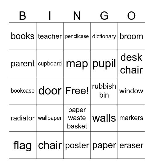 English at het Lyceum Vos Bingo Card