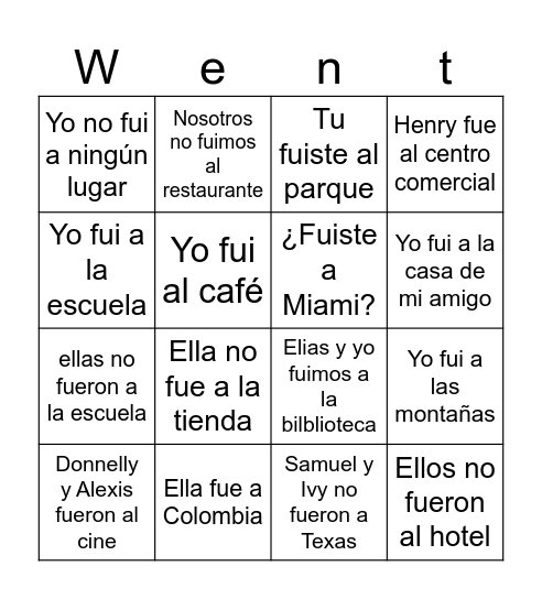 FUIMOS Bingo Card