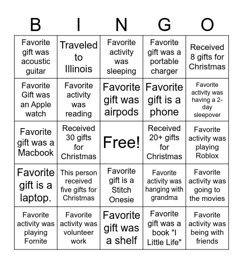 ND Bingo Card