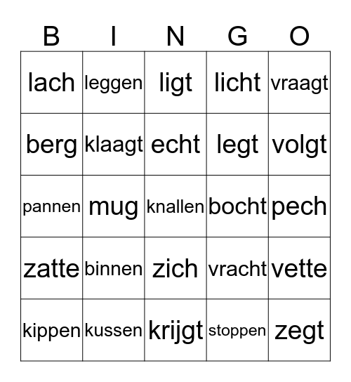 Verdubbelen, cht / gt of g / ch? Bingo Card