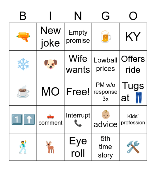 Snow Day Bingo Card