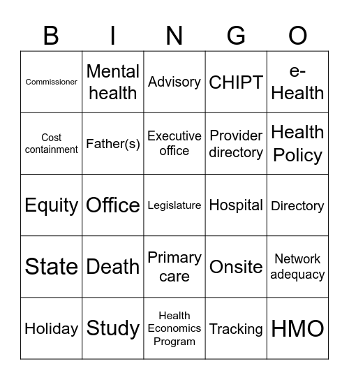 HP Division BINGO! Bingo Card