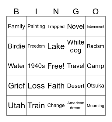 SHUFFLE Bingo Card