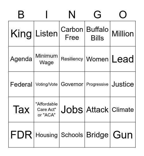 NYS SOTS BINGO Card