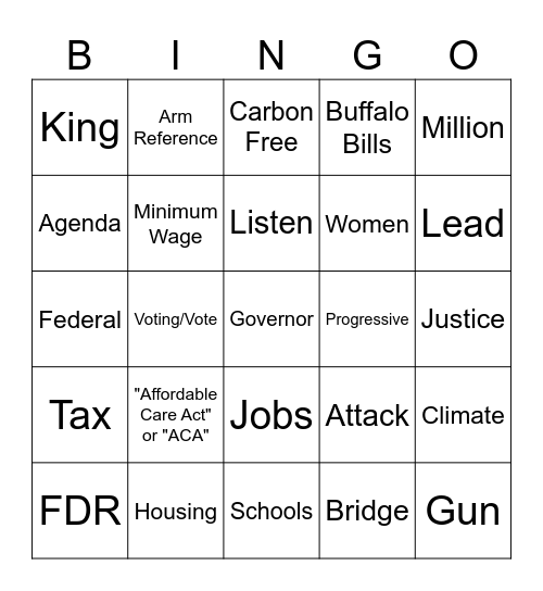 NYS SOTS BINGO Card