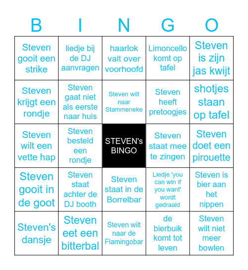 STEVEN Bingo Card