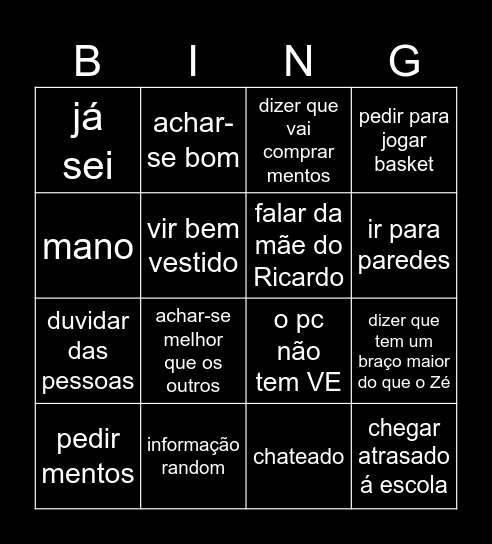 Diogo Bingo Card