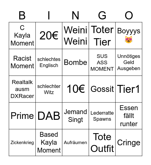 Maden WG Bingi Kolingo (Ingi) Bob Bingo Card