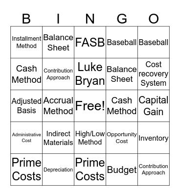 205 Bingo! Bingo Card