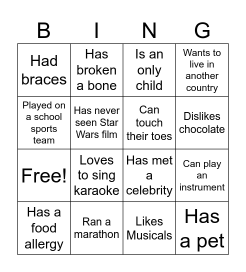 Lifecycle BINGO Card