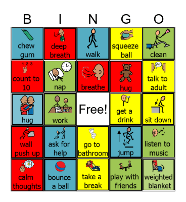 Coping Strategies Bingo Card