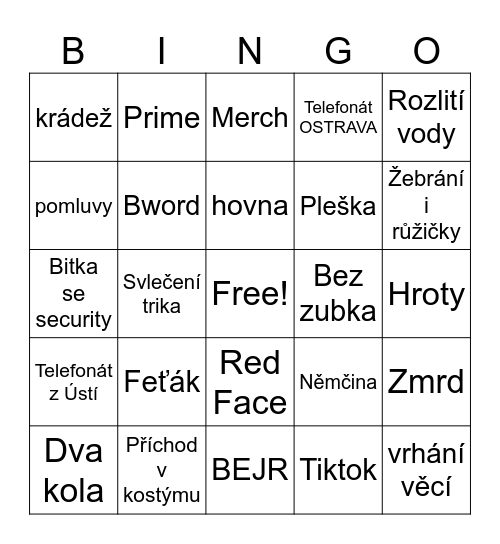 Clashko - Trashko Bingo Card
