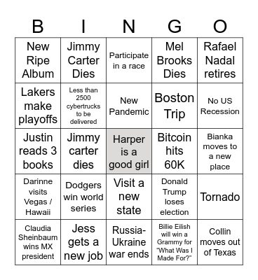 2024 Bingo Card