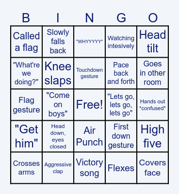 Football Bingo Card