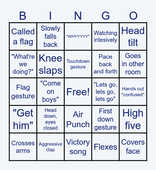 Football Bingo Card