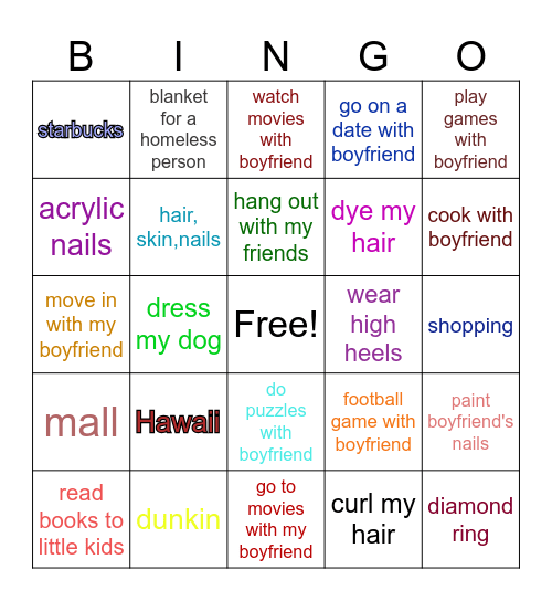 Hope's 2024 BINGO card Bingo Card