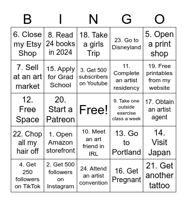 2024 Bingo Card