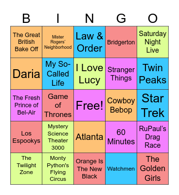TV Show BINGO Card