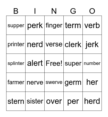 ER BINGO Card