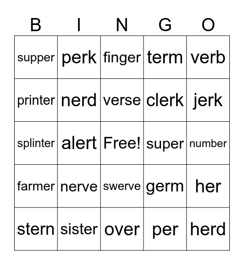 ER BINGO Card
