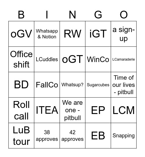AIESEC Bingo! :) Bingo Card