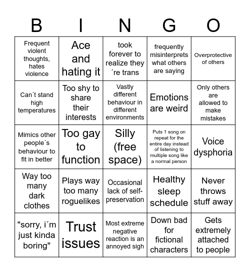 Rebekka´s Bingo Card
