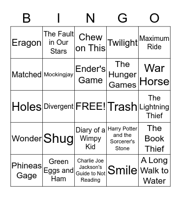 Book Bingo Card