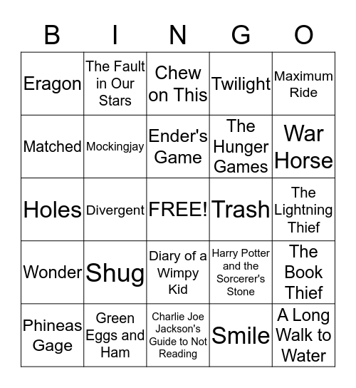 Book Bingo Card