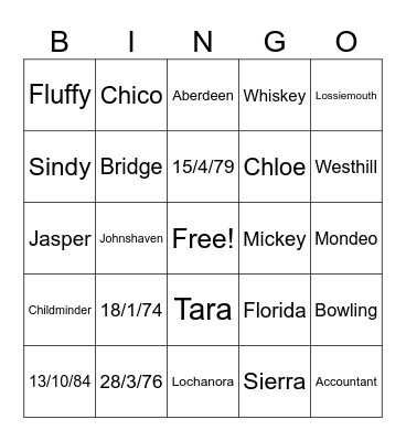 50th Wedding Anniversary Bingo Card