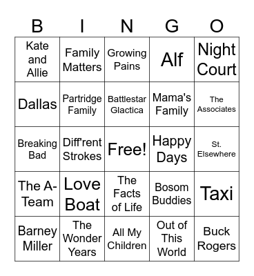64 - TV Shows Bingo Card