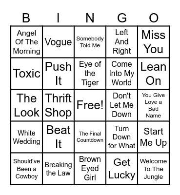 64 - MUSIC Bingo Card