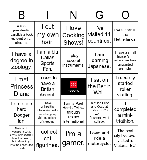 TD & TL Holiday Party Bingo Card