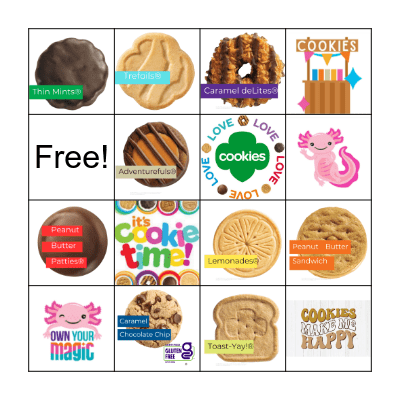 2024 Girl Scout Cookie Bingo Card