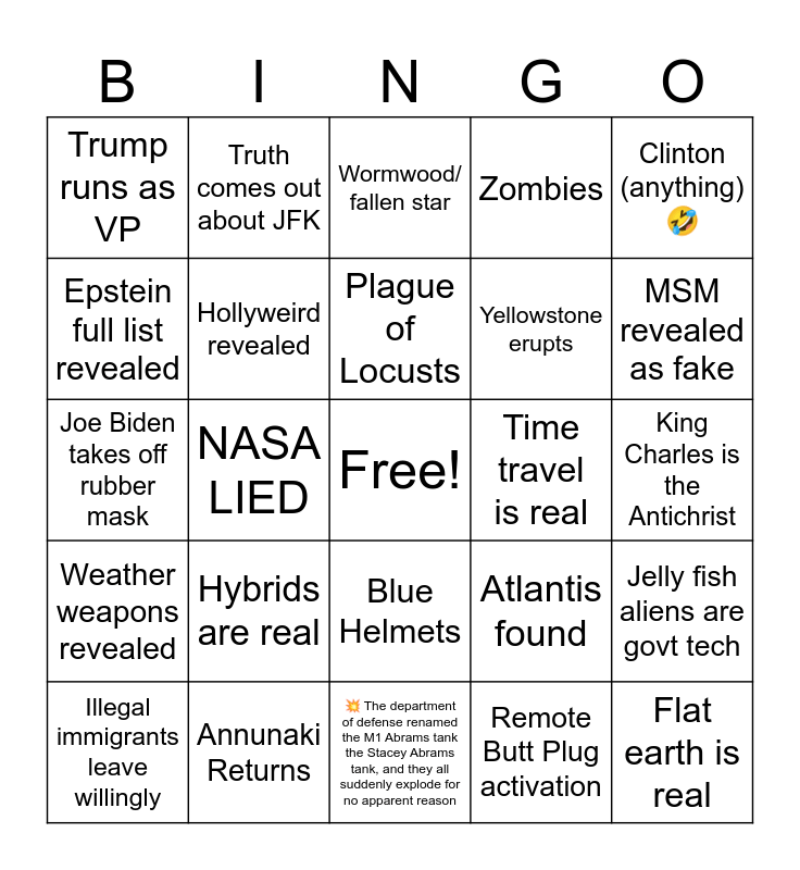 2024 Predictions Bingo Card   2024 Predictions 