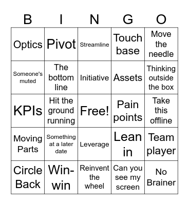 meeting bingo Card
