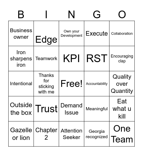 SEC Bingo Card