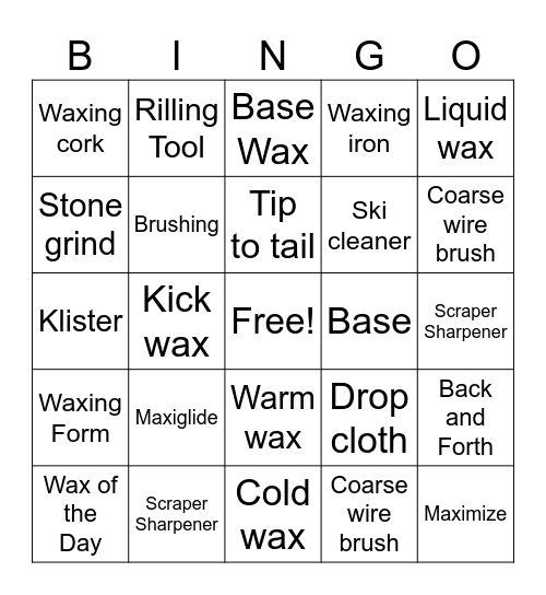 Nordic Waxing Bingo Card