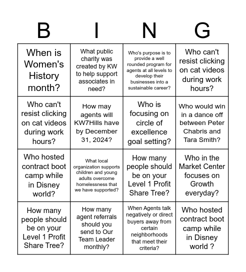 ALC COMMITTEE! Bingo Card