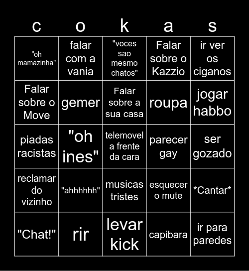 cokas Bingo Card