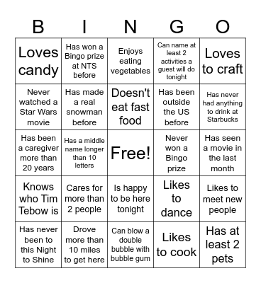 VIP BINGO Card