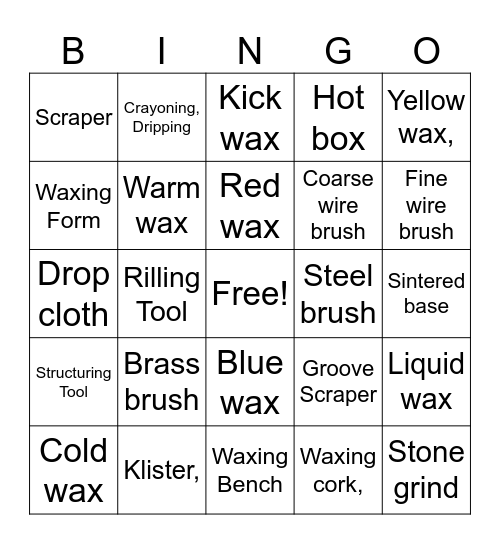 Nordic Waxing Bingo Card