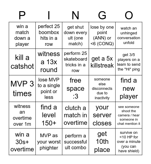 PHINGO! Bingo Card