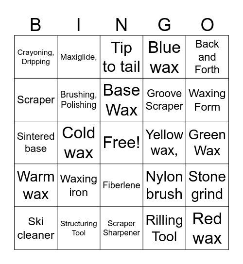 Nordic Waxing  Bingo Card